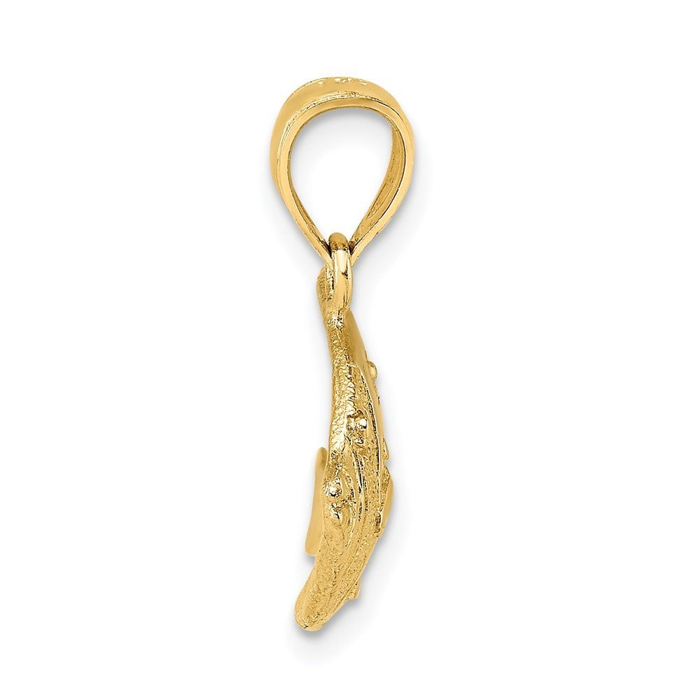 14k Yellow Gold 2-D Polished Fish Charm Pendant