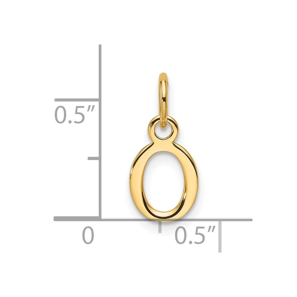 14k Yellow Gold Cutout Letter O Initial Pendant