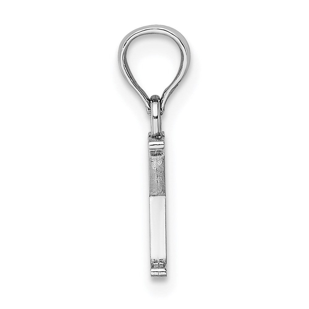 14k White Gold Polished Block Letter X Initial Pendant