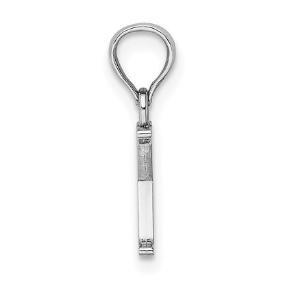 14k White Gold Polished Block Letter X Initial Pendant