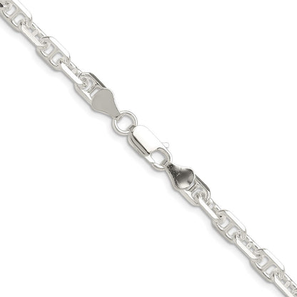 Sterling Silver Polished and Diamond-Cut 5.5mm Mariner Link Chain Necklace 22"