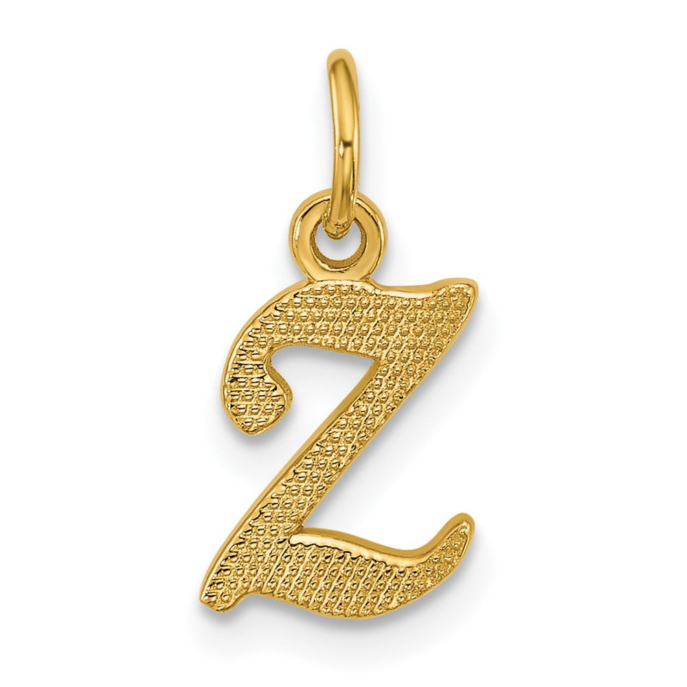 14k Yellow Gold Casted Initial Z Charm Pendant