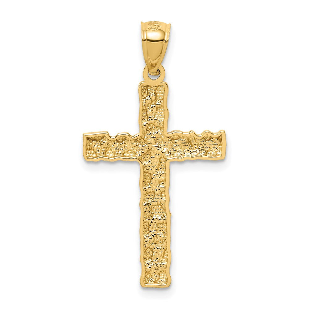 14k Yellow Gold Nugget Cross Pendant