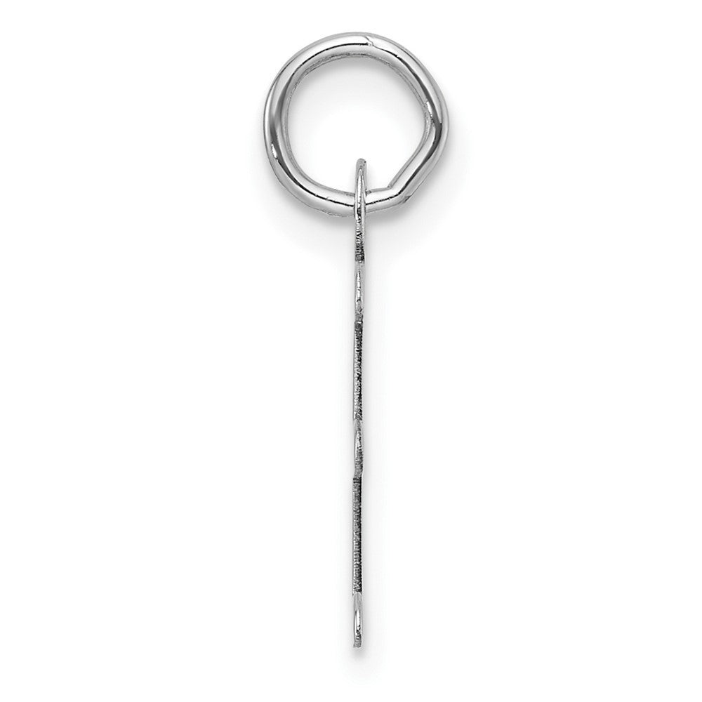 14k White Gold Slanted Block Letter E Initial Charm Pendant