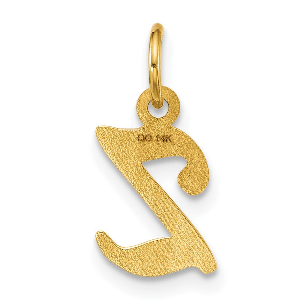 14k Yellow Gold Casted Initial Z Charm Pendant
