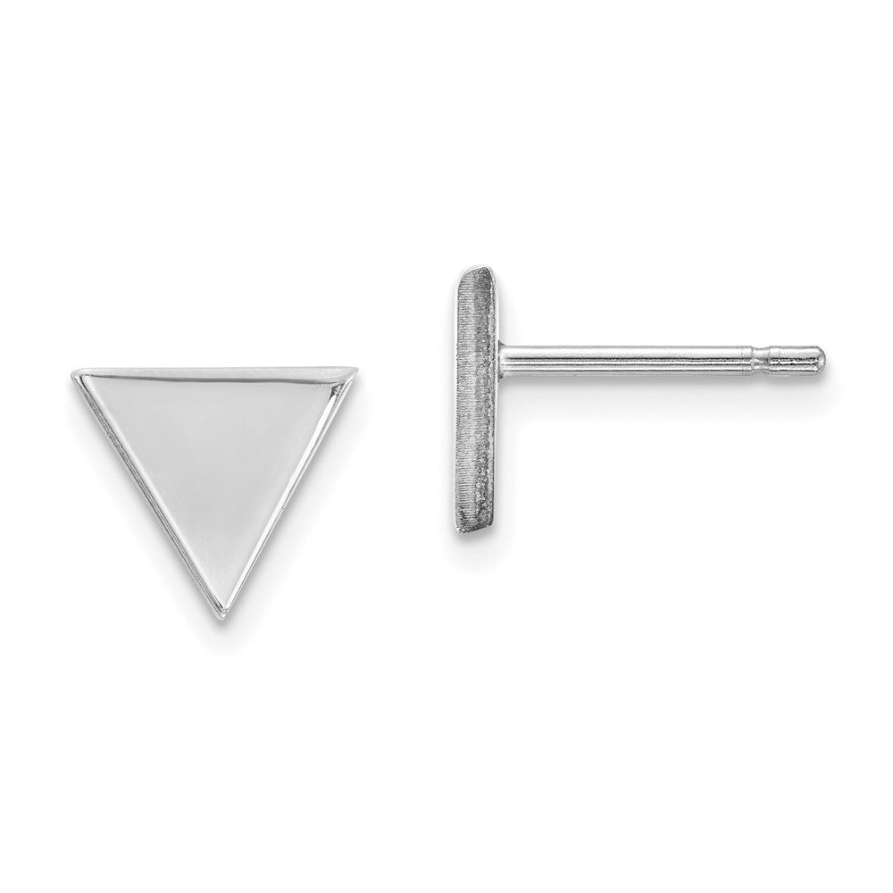 14k White Gold Triangle Earring