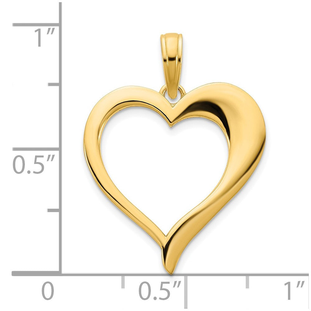 14k Yellow Gold Open Heart Pendant