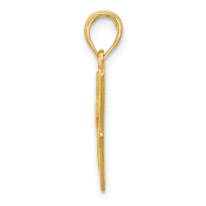 14k Yellow Gold Polished Triangle Caduceus Charm Pendant