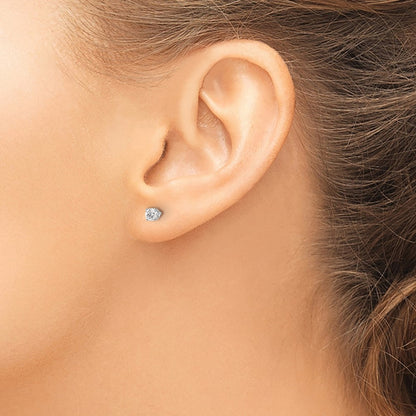 14K White .30ct I2 K-L Diamond Push-on Stud Earrings