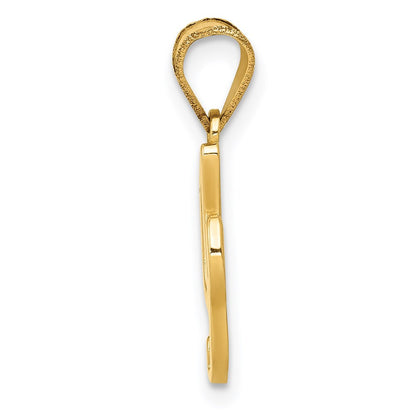 14k Yellow Gold Script Letter I Initial Pendant