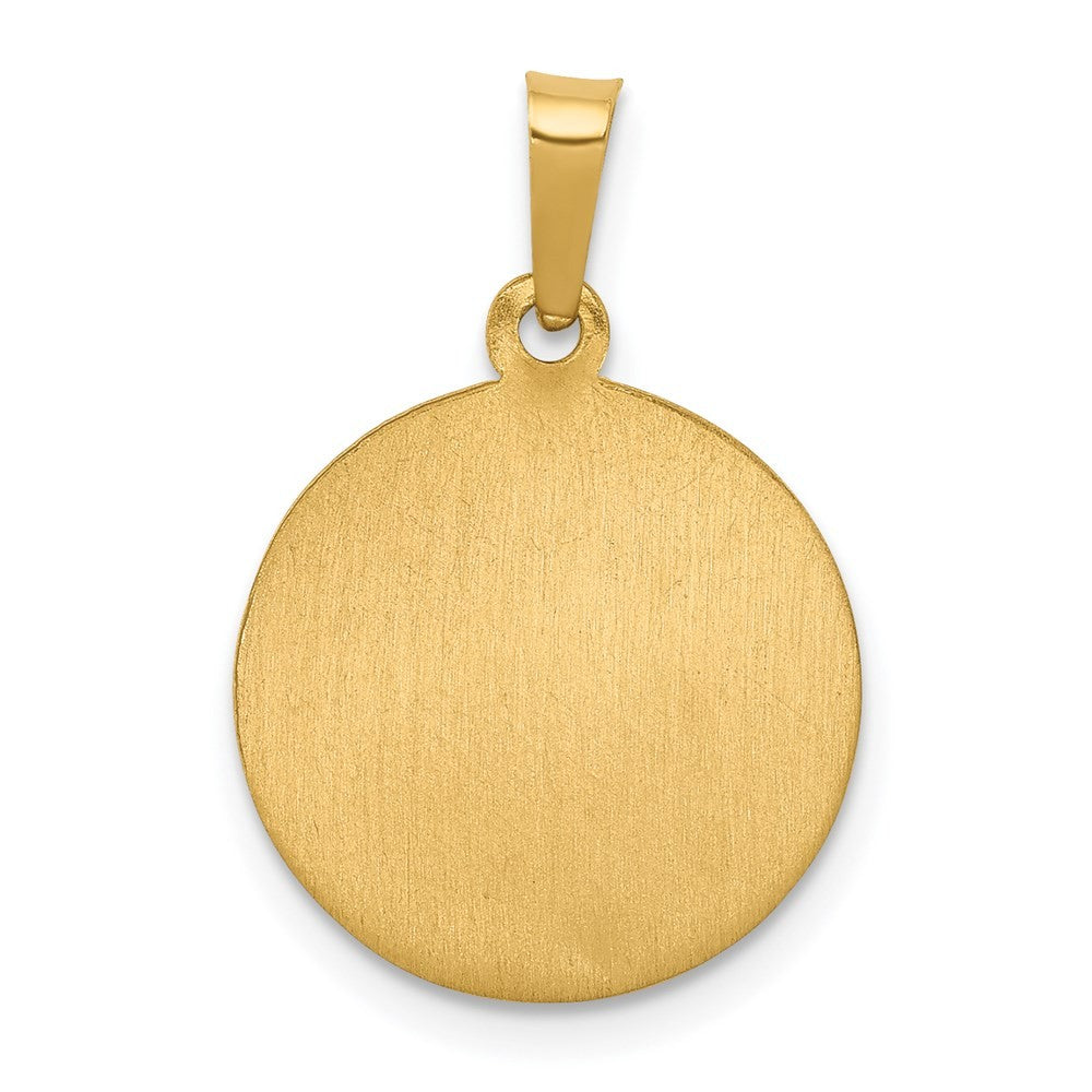 14k Yellow Gold Polished and Satin St Theresa Medal Hollow Pendant