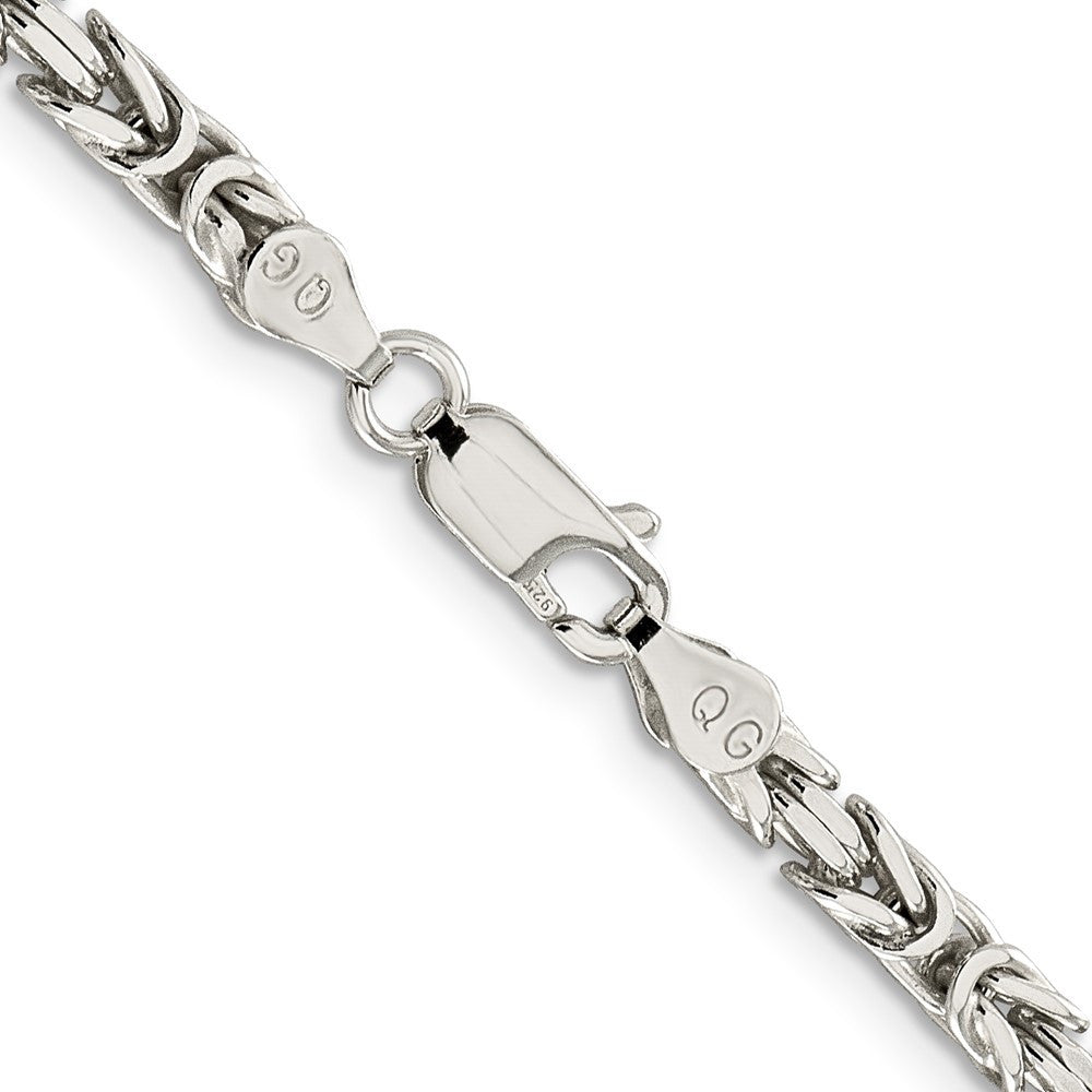 Sterling Silver 3.25mm Byzantine Chain Necklace 20"