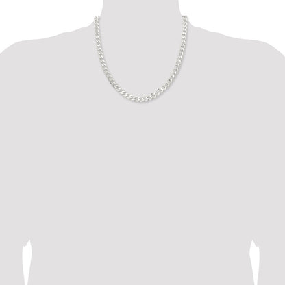 Sterling Silver 7.5mm Curb Chain Necklace 20"