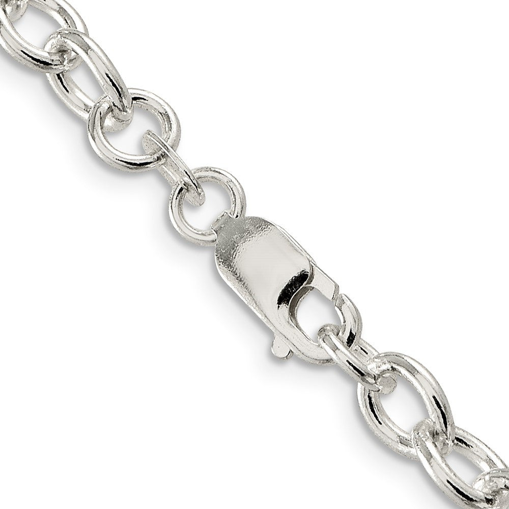 Sterling Silver 6.8mm Oval Cable Chain Necklace 24"
