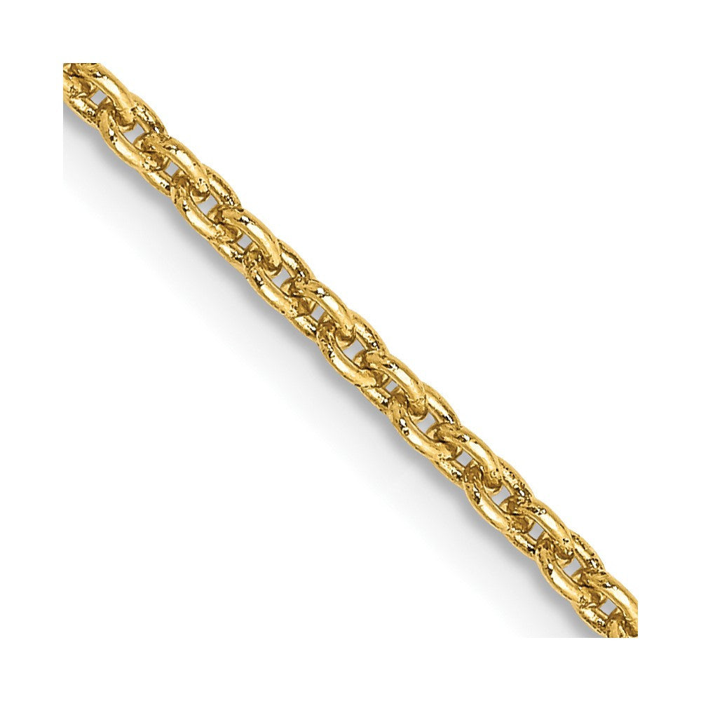 14k Yellow Gold 2mm Round Open Link Cable Chain Necklace 22"
