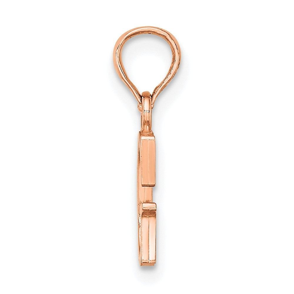 14K Rose Gold Polished Block Letter G Initial Pendant