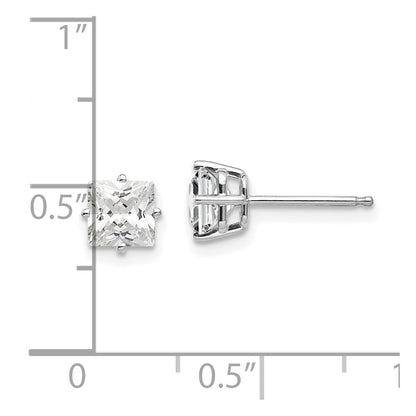 14k White Gold 5mm Cubic Zirconia Stud Earrings