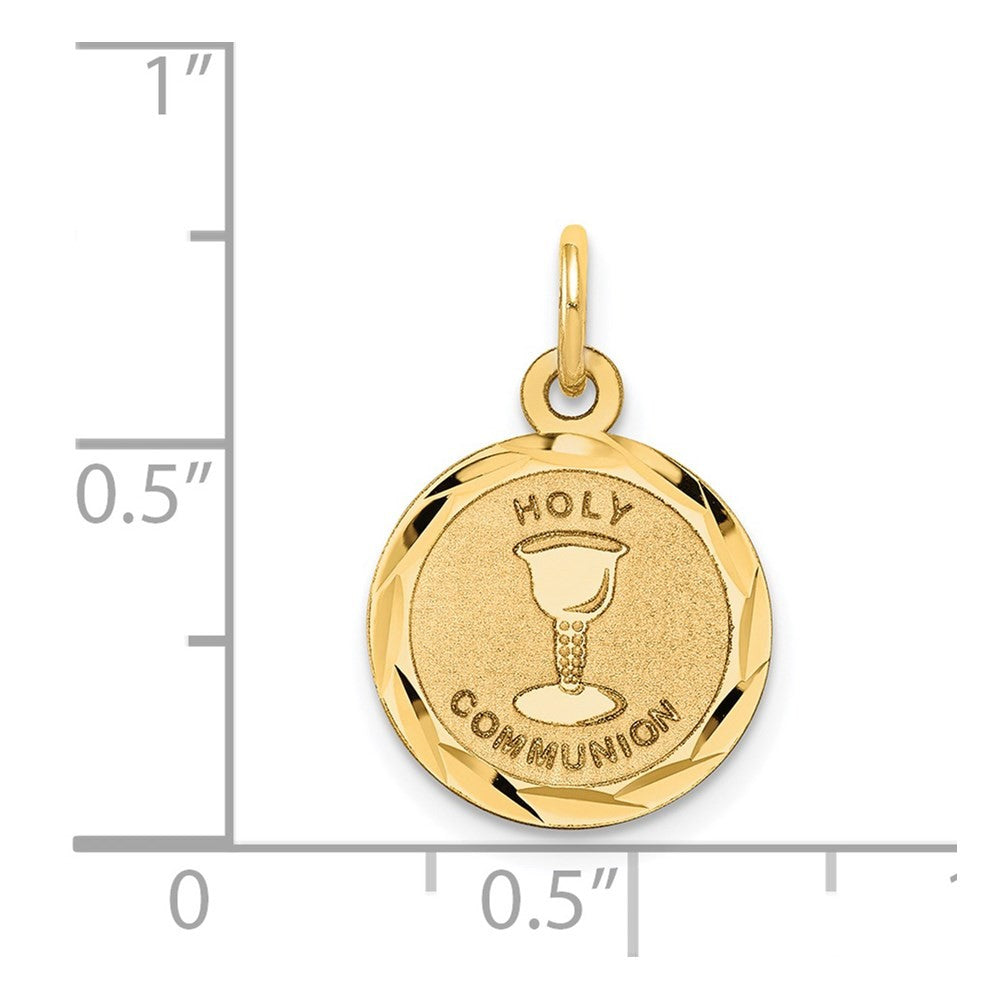 14k Yellow Gold Holy Communion Disc Charm Pendant
