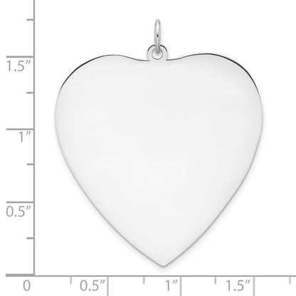 Sterling Silver Engraveable Heart Polished Front Back Disc Charm Pendant