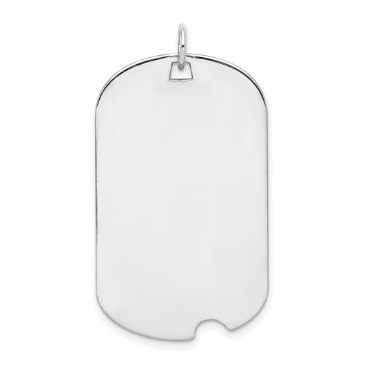Sterling Silver Rhodium-plated Engraveable Dog Tag Disc Charm Pendant