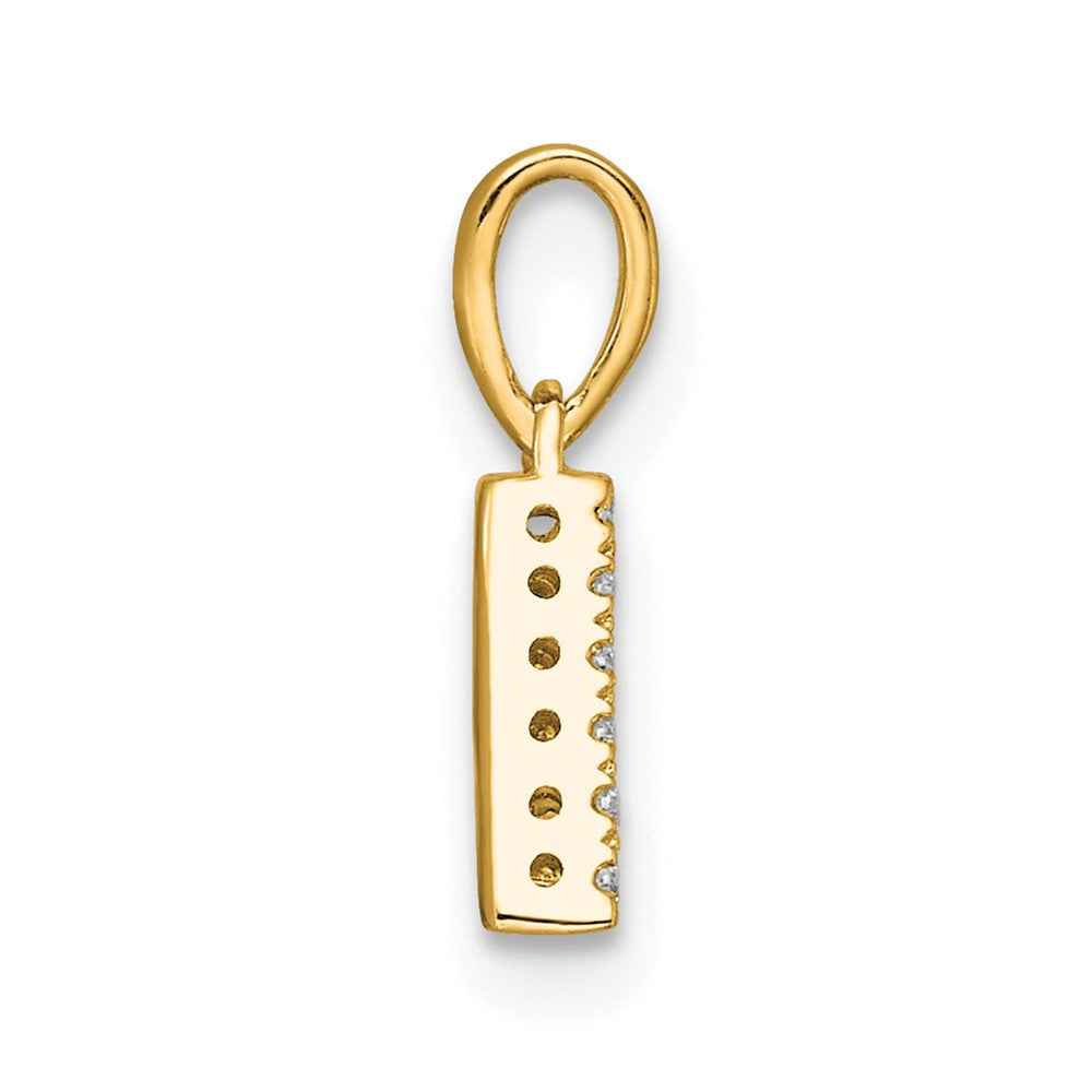 14k Yellow Gold Diamond Letter A Initial with Bail Pendant