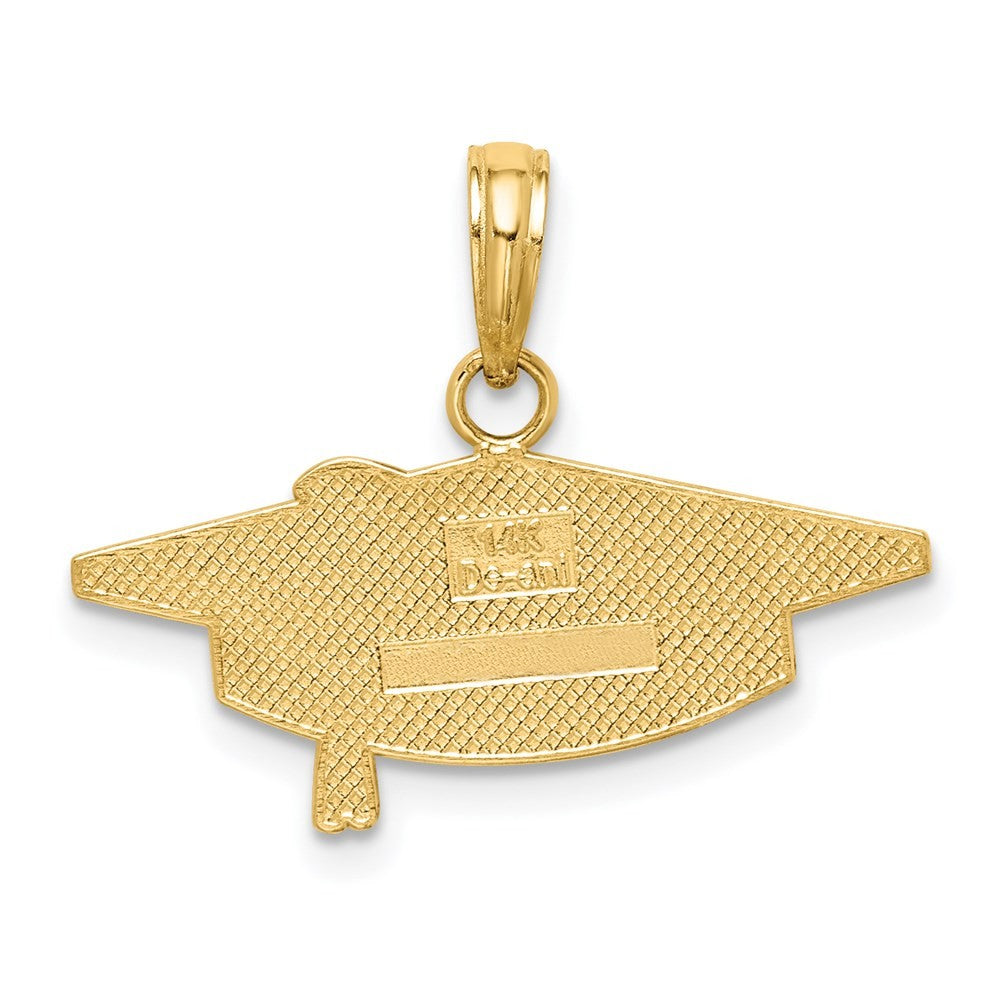 14k Yellow Gold GRADUATION Cap Charm Pendant