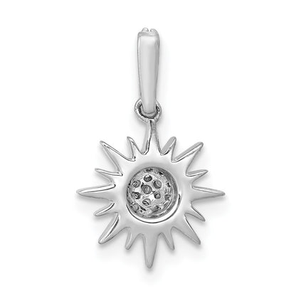 14k White Gold 1/10ct. Diamond Fancy Sun/Star Pendant