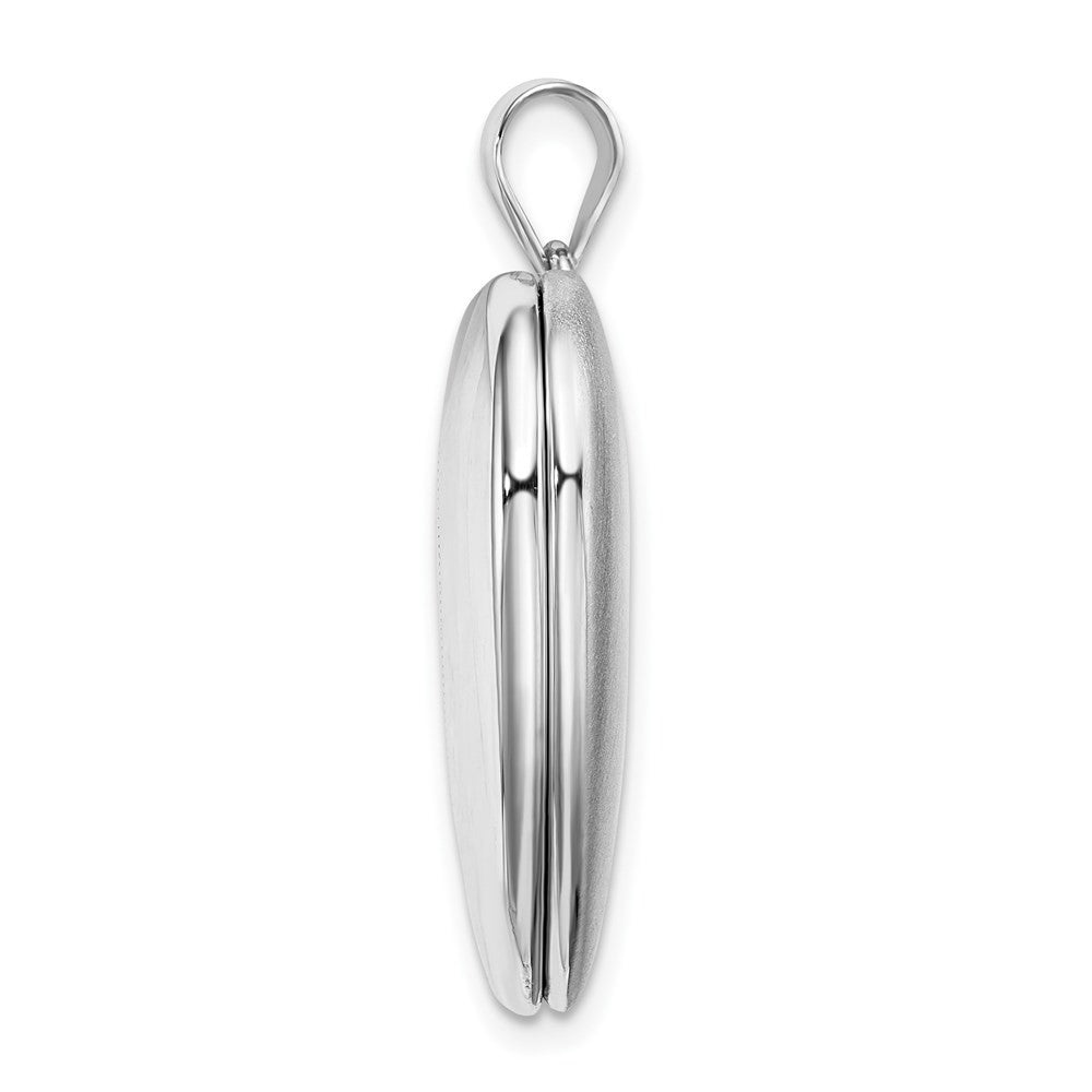 Sterling Silver Rhodium-plated Flower Ash Holder Heart Locket Pendant