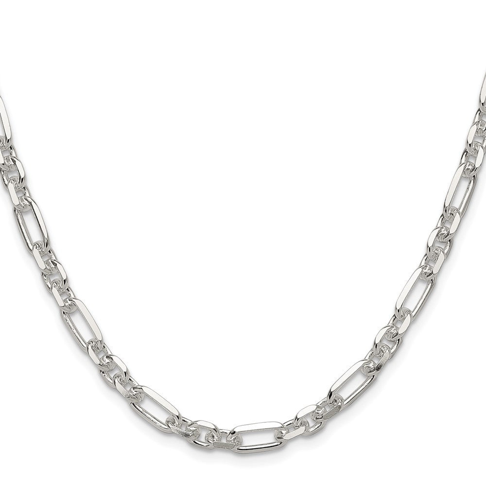 Sterling Silver Diamond-Cut 3 Short Plus 1 Long Cable Link Chain Necklace 24"