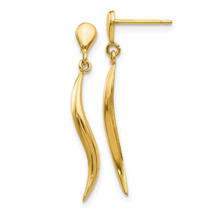 14k Yellow Gold Polished Fancy Dangle Earrings