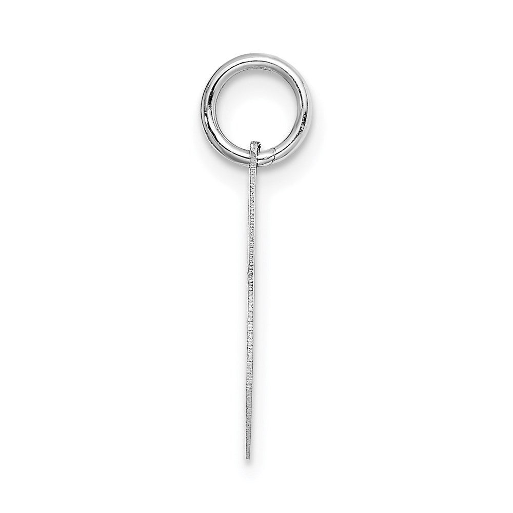14k White Gold Small Fancy Script Letter J Initial Charm Pendant