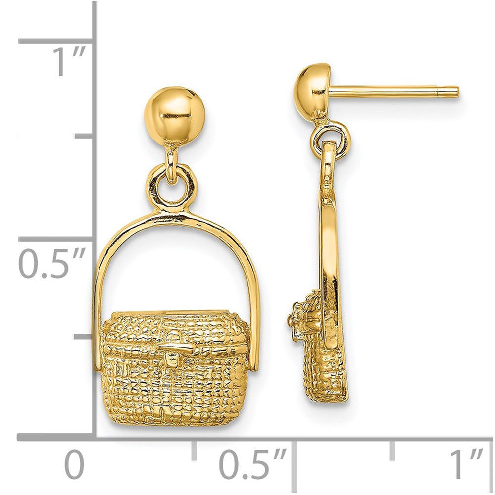14k Yellow Gold Nantucket Basket Drop & Dangle Earrings