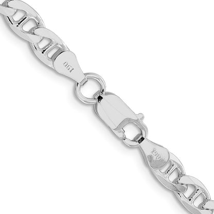 Sterling Silver 5.7mm Diamond-Cut Flat Anchor Curb Chain Necklace 18"