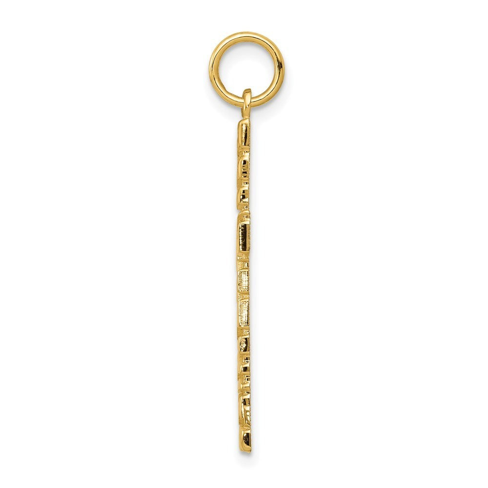 14k Yellow Gold Nugget Style Cross Pendant
