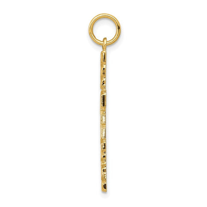 14k Yellow Gold Nugget Style Cross Pendant