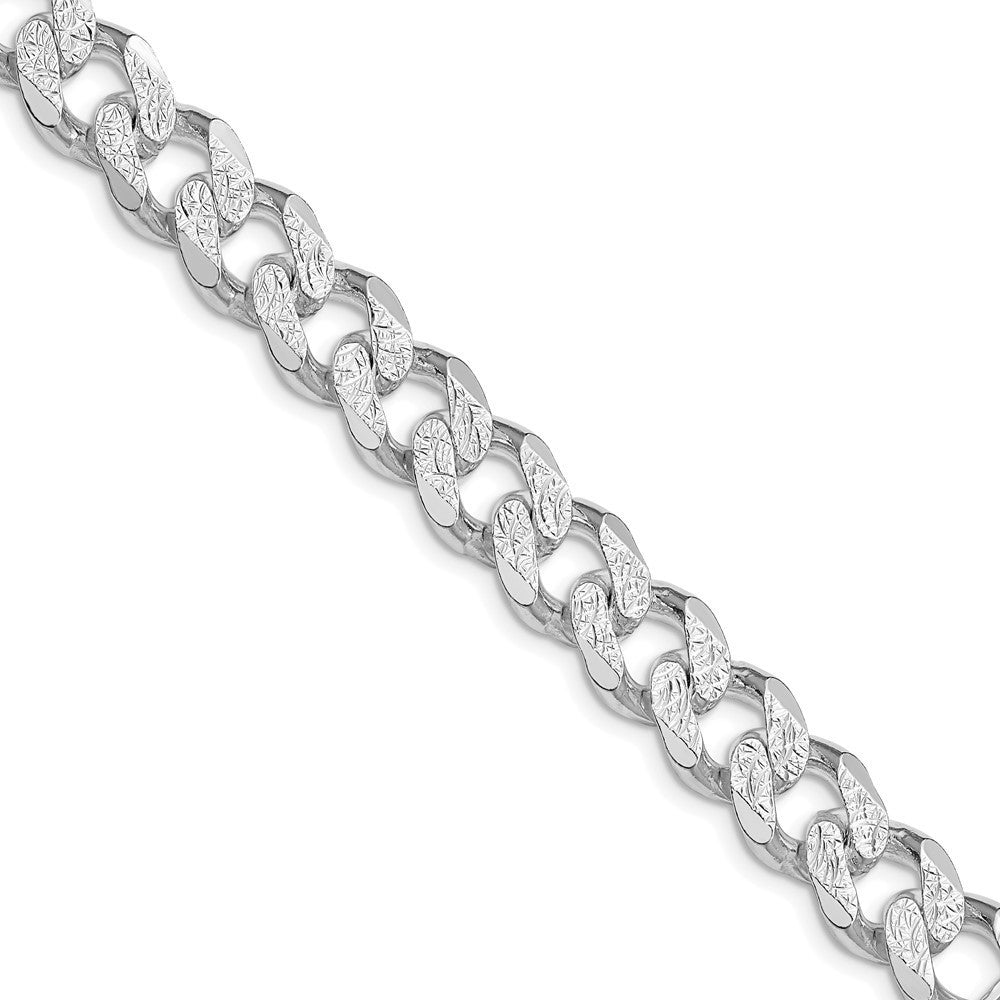 Sterling Silver Rhodium-plated 11.0mm Pav� Curb Chain Necklace 20"