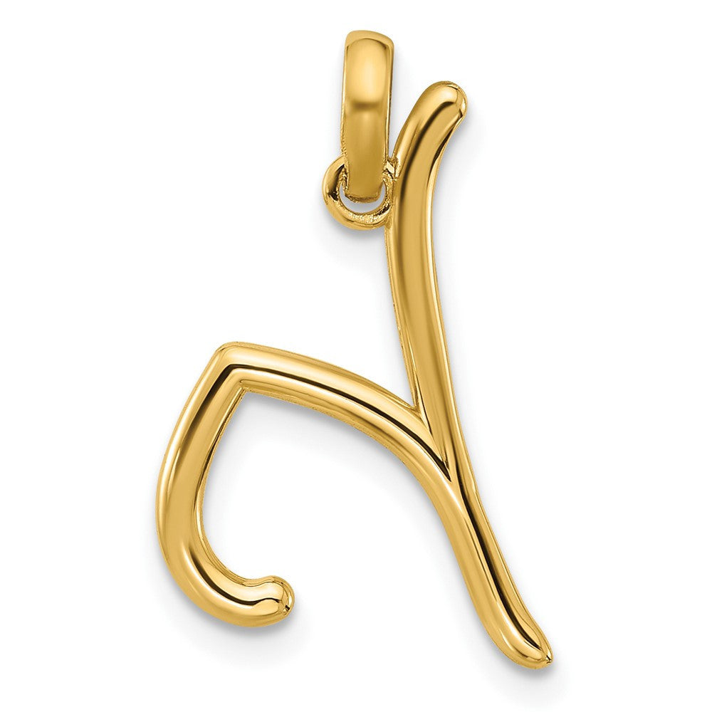 14k Yellow Gold Fancy Letter Y Initial Pendant