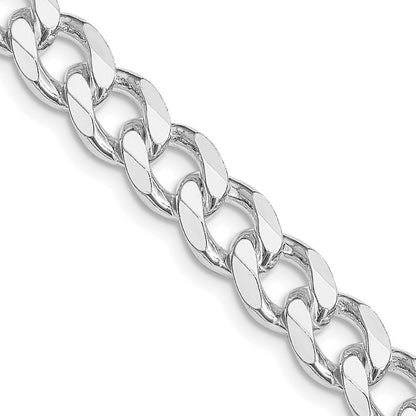 Sterling Silver Rhodium-plated 8.3mm Curb Chain Necklace 28"