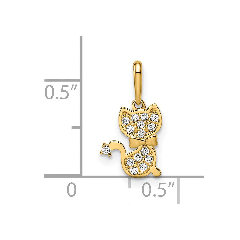 14k Yellow Gold Madi K CZ Cat Pendant