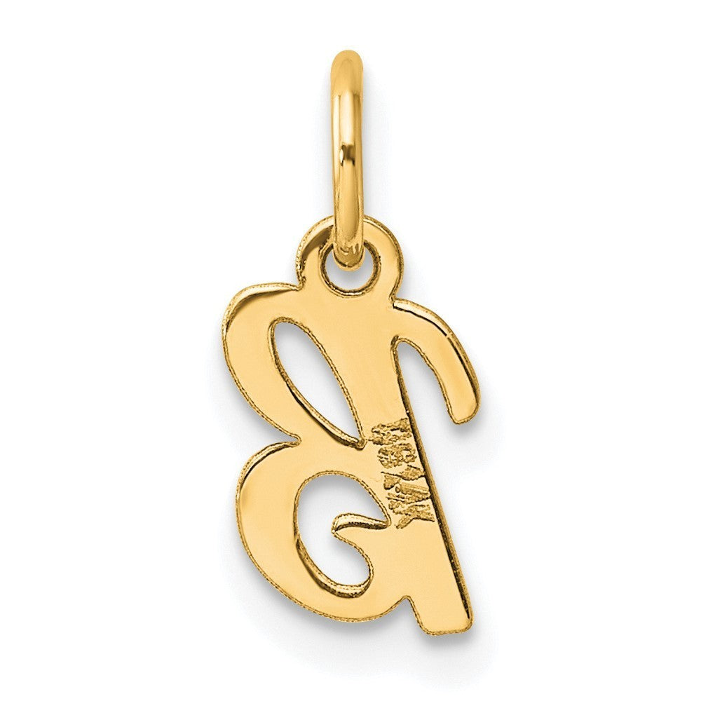 14k Yellow Gold Small Script Letter B Initial Charm Pendant