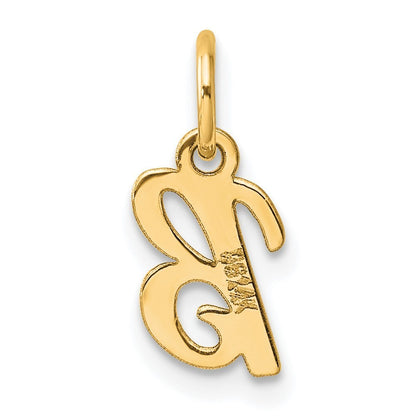 14k Yellow Gold Small Script Letter B Initial Charm Pendant