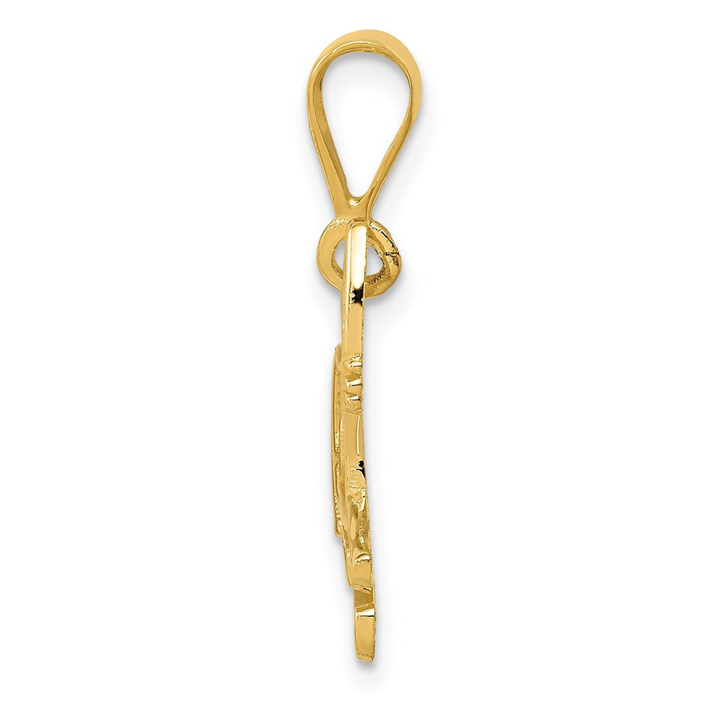14k Yellow Gold Pit Bull Pendant