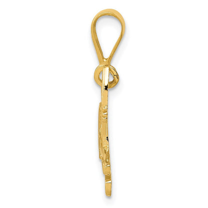 14k Yellow Gold Pit Bull Pendant
