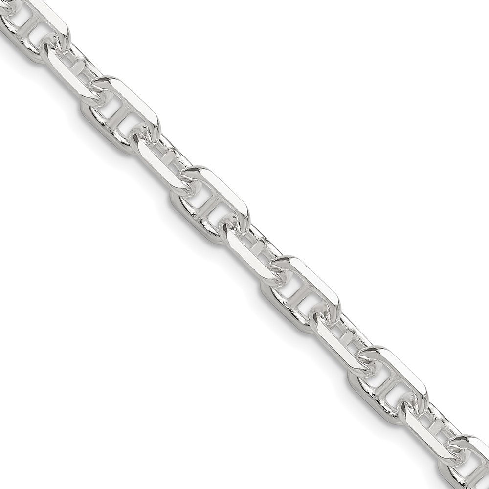 Sterling Silver Polished and Diamond-Cut 5.5mm Mariner Link Chain Necklace 24"