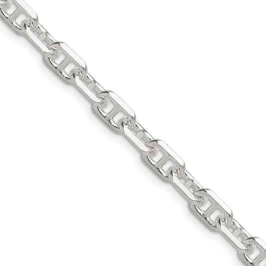 Sterling Silver Polished and Diamond-Cut 5.5mm Mariner Link Chain Necklace 24"