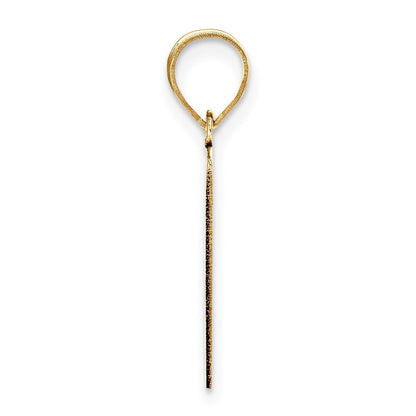 14k Yellow Gold Polished Script Letter J Initial Pendant