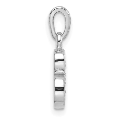 14k White Gold Diamond Letter B Initial Pendant