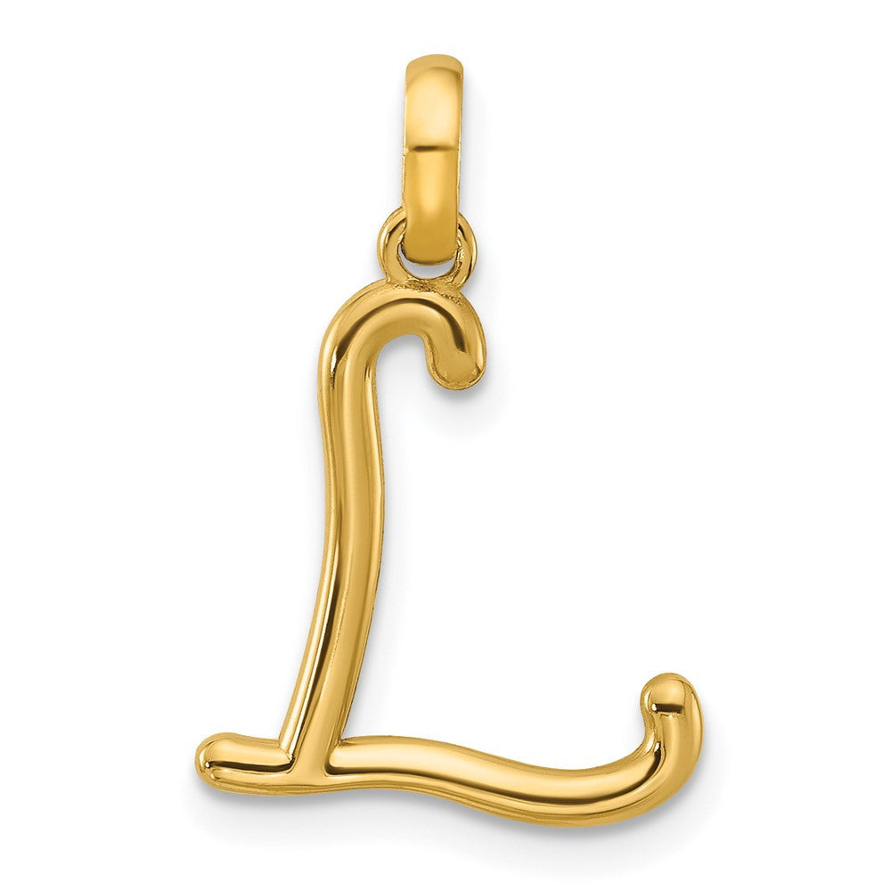 14k Yellow Gold Fancy Letter L Initial Pendant
