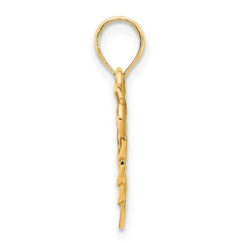 14k Yellow Gold Fancy Heart Pendant
