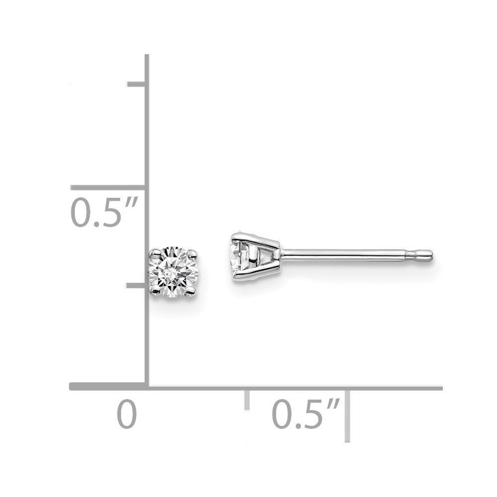 14K White .25ct I1 J-K Diamond Push-on Stud Earrings